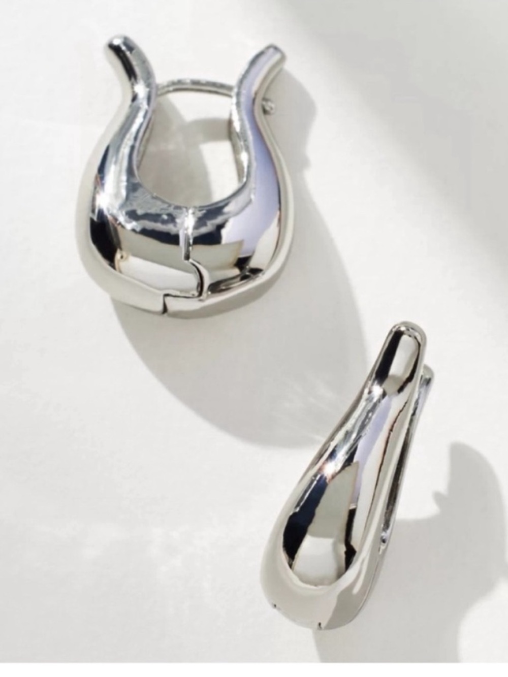 New! Anthropologie Silver Huggie Earrings (2001) NWOT